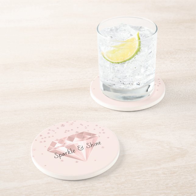 Pink Diamonds Sparkle Coaster (Side)