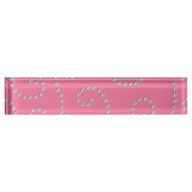 Pink diamonds swirls nameplate (Front)