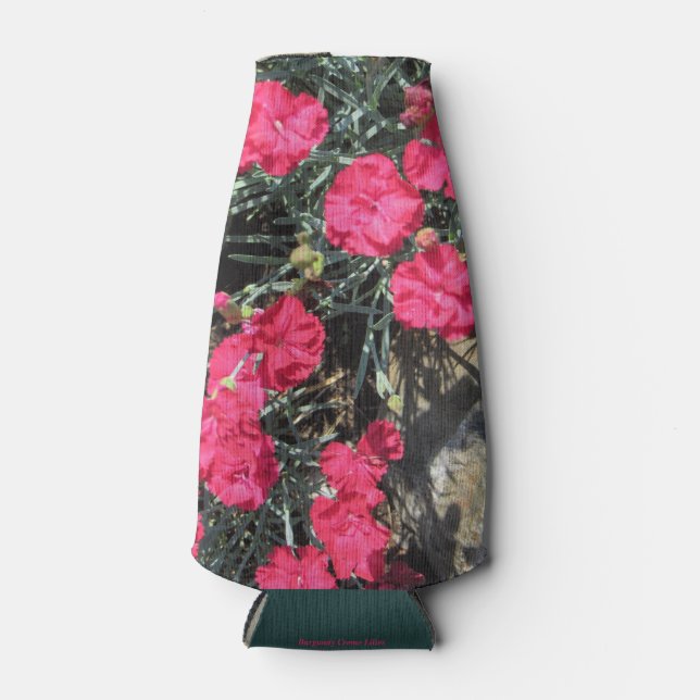 Pink Dianthus Rock Garden Bottle Cooler (Front)