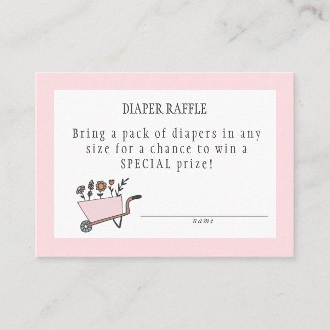 Pink Diaper Raffle Card (Front)