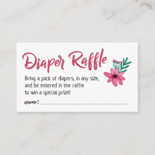 Pink Diaper Raffle Card