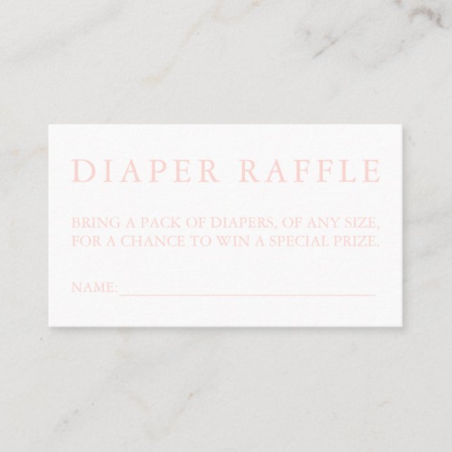 Pink Diaper Raffle Card (Front)