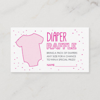 Pink Diaper Raffle Ticket Enclosure Card