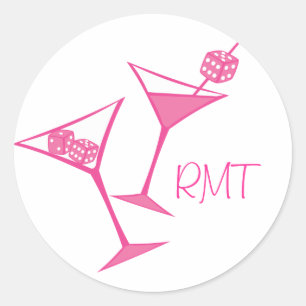 PInk Dice Martini Stickers