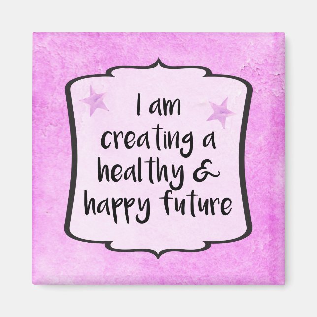 Pink Diet Fitness WeightLoss Success Quote Magnet (Front)