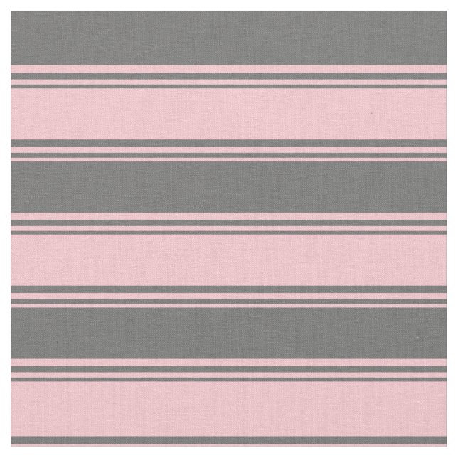 Pink & Dim Grey Coloured Stripes/Lines Pattern Fabric (Close Up)