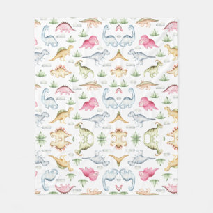 Pink Dinosaur Birthday Party, Girls Dinosaur party Fleece Blanket