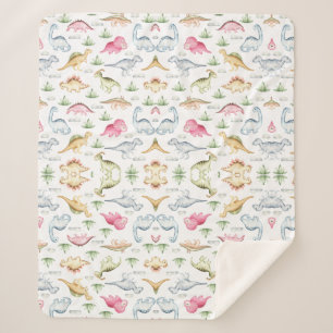 Pink Dinosaur Birthday Party, Girls Dinosaur party Sherpa Blanket