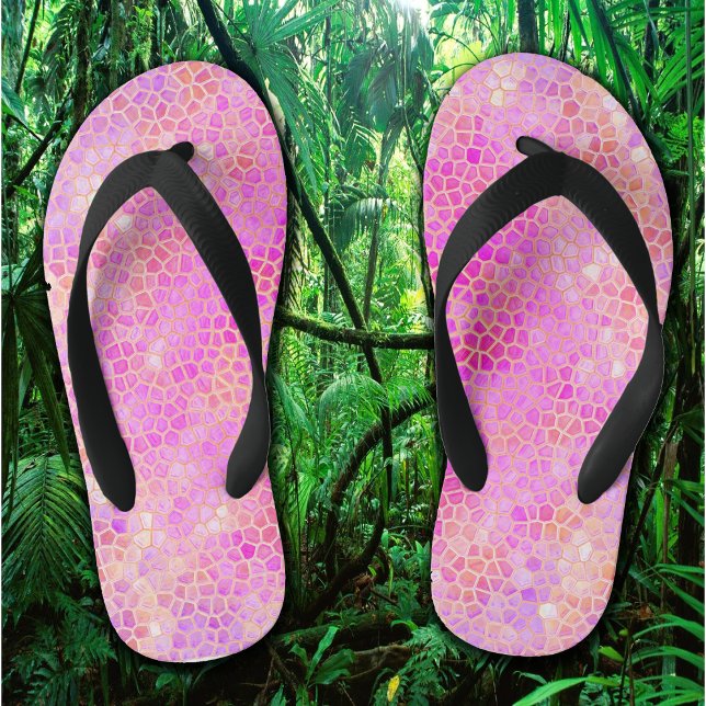 Pink Dinosaur Hide  Kid's Jandals (Pink Dinosaur Hide Kids Flip Flops)