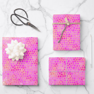Pink Dinosaur Hide Wrapping Paper Sheet