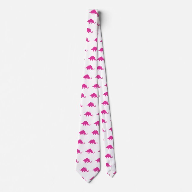 Pink Dinosaur pattern Tie (Front)