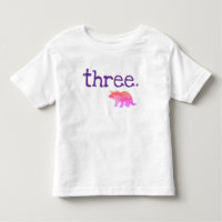Pink Dinosaur Third Birthday T-shirt