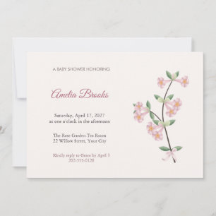 Pink Dipelta Blossom Baby Shower Invitation