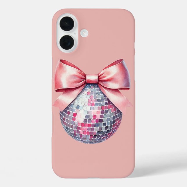 Pink disco ball bow Case-Mate iPhone case (Back)