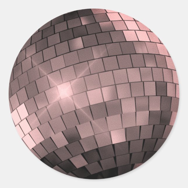 Pink Disco Ball Classic Round Sticker (Front)