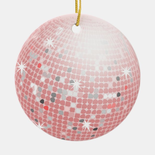 pink disco ball ornament (Front)
