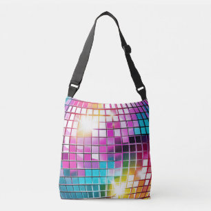 Pink Disco Ball Pattern Crossbody Bag