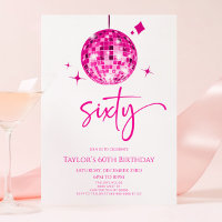 Pink Disco Ball Sixty 60th Birthday Party