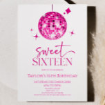 Pink Disco Ball Sweet Sixteen 16th Birthday Party Invitation<br><div class="desc">This is a Pink Disco Ball Sweet Sixteen 16th Birthday Party Invitation!</div>