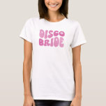 Pink disco bride, last disco bachelorette party T-Shirt<br><div class="desc">Unleash your inner diva with our "Disco Bride" bachelorette party t-shirt. Inspired by the retro disco era, this hot pink tee sets the perfect tone for your last disco as a single lady. It's a simple and modern design that combines the timeless appeal of a disco ball with the fun...</div>
