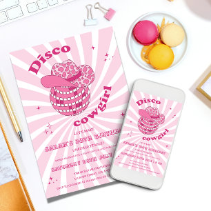 Pink   Disco Cowgirl Birthday Party Invitation