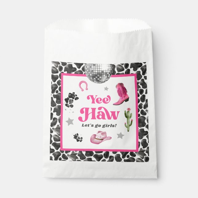 Pink Disco Cowgirl Party Favour Bags (Front)