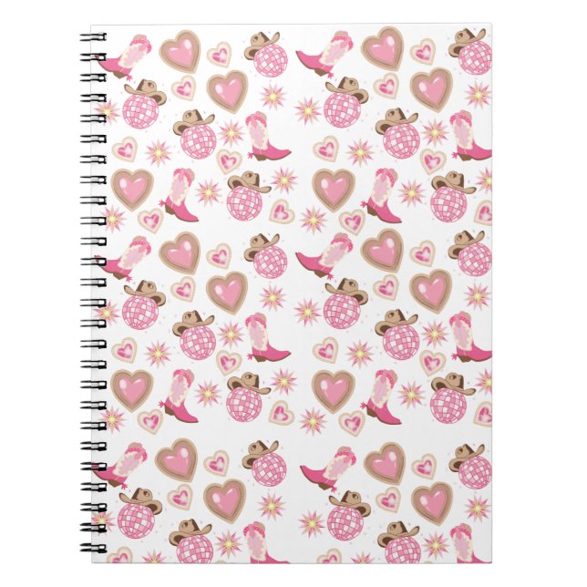 Pink Disco Cowgirl Spiral Notebook (Front)