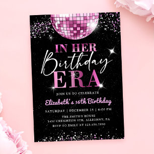 Pink Disco In My Birthday Era Birthday  Invitation