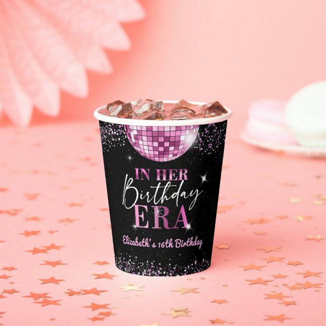 Pink Disco In My Birthday Era Birthday Paper Cups (Insitu)