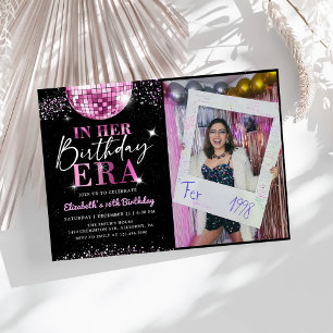 Pink Disco In My Birthday Era Birthday Photo Invitation