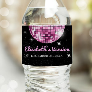 Pink Disco In My Birthday Era Birthday Water Bottle Label