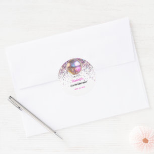 Pink Disco Trendy In My Double Digits Era Birthday Classic Round Sticker