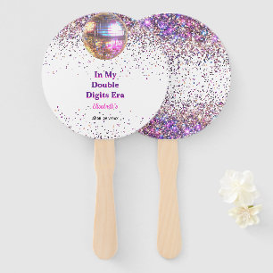 Pink Disco Trendy In My Double Digits Era Birthday Hand Fan