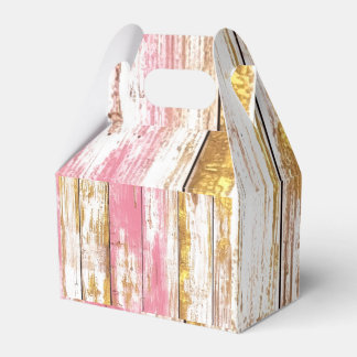 Pink Distressed Wood Favour Box