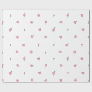 Pink ditsy roses wrapping paper