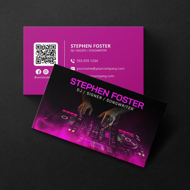 Pink DJs Signer Musician Deejay Music Producer Business Card (Creator Uploaded)