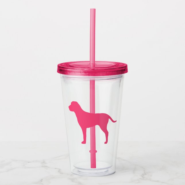 Pink Dog Acrylic Tumbler (Front)