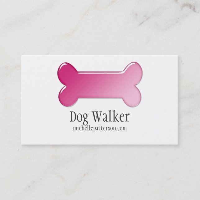 Pink Dog Bone Business Card Design (Front)