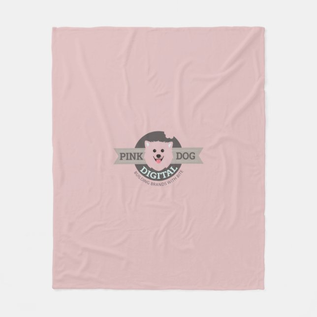 Pink Dog Digital Fleece Blanket (Front)