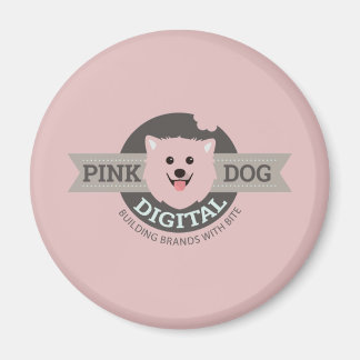 Pink Dog Digital Fridge Magnet
