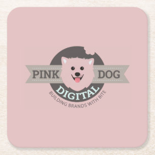 Pink Dog Digital Paper Coaster