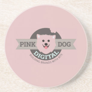 Pink Dog Digital Sandstone Coaster