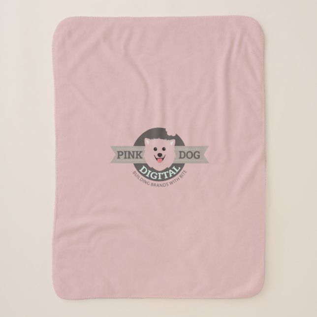 Pink Dog Digital Sherpa Blanket (Front)