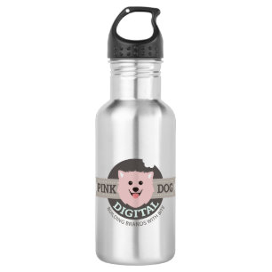 Pink Dog Digital Stainless Steel Water Bottle