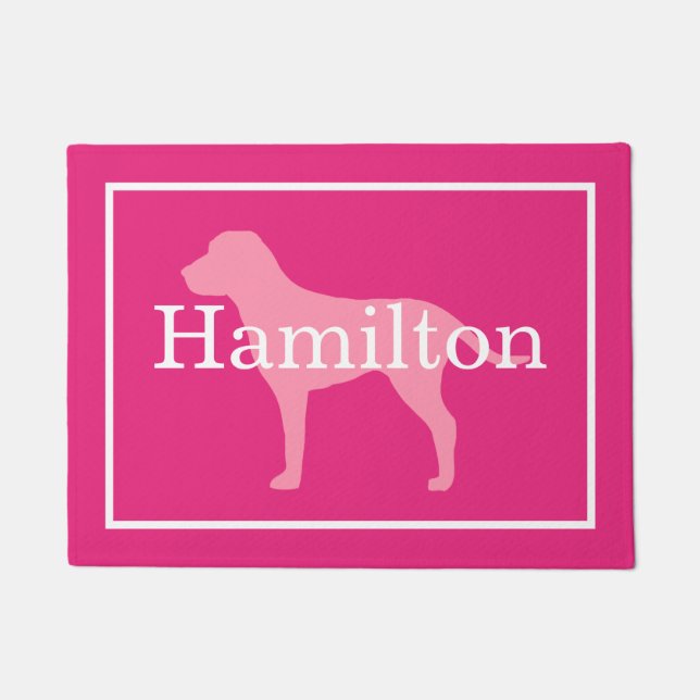 Pink Dog Doormat (Front)