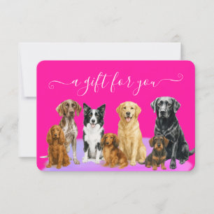 Pink Dog Grooming Pet Boarding Gift Certificate