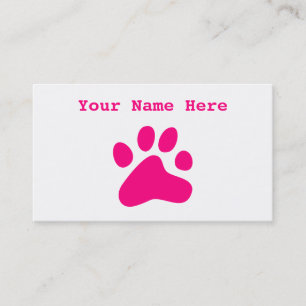Pink Dog Paw Business Card