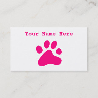 Pink Dog Paw Business Card