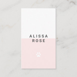 Pink Dog Walker Pet Sitting Business Card