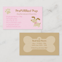 Pink Dog with Paw Print and Bone Business Card